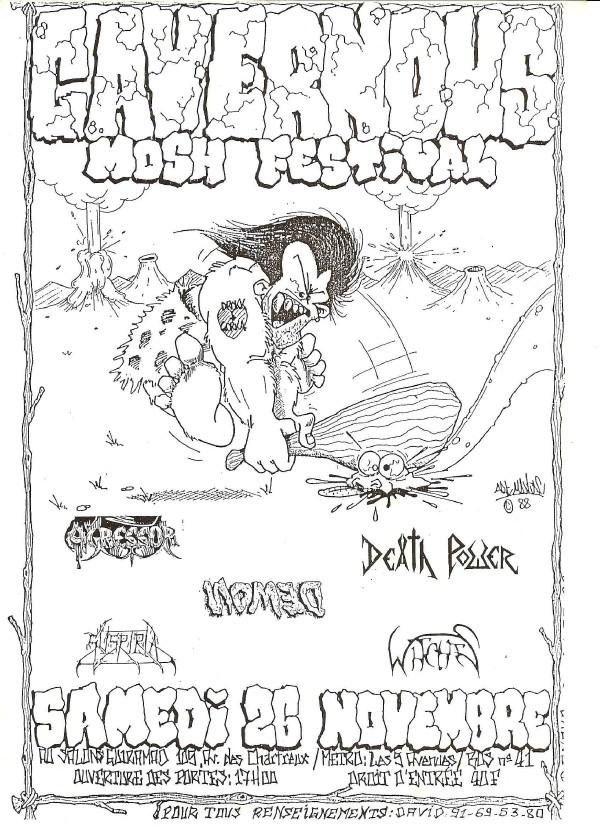 Witches Concert flyer DeathPower, Suspiria, WITCHES, Nomed, Agressor @ Cavernous Mosh Festival Salon Guirama Marseille (13)